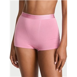 Logo Cotton High-Waist Boyshort Panty