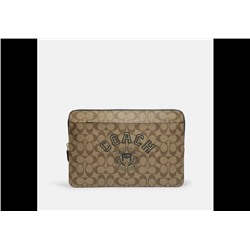 Laptop Sleeve In Signature Canvas With Coach Varsity