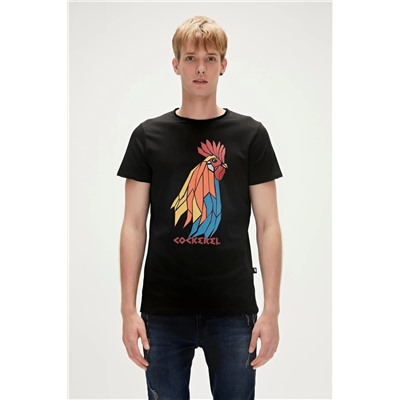 Bad Bear, Cockerel T-shirt Siyah Baskılı Erkek Tişört