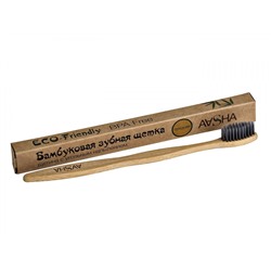 AASHA HERBALS Bamboo toothbrush Бамбуковая зубная щетка  ультра средняя щетина с угольным напылением 1 шт