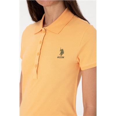 Kadın Turuncu Basic Polo Yaka Tişört