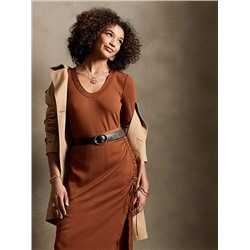 Ribbed Scoop-Neck Top