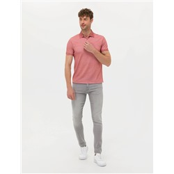 Kahverengi Slim Fit Dokulu Polo Yaka Tişört