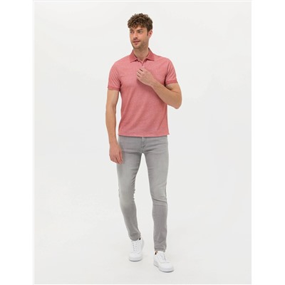 Kahverengi Slim Fit Dokulu Polo Yaka Tişört