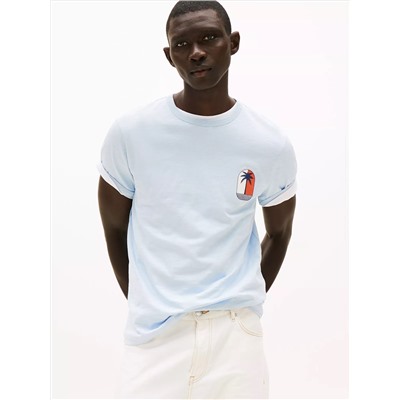 Palm Tree Logo Slub Cotton T-Shirt
