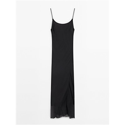 Vestido largo georgette tirantes -Studio