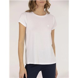 Beyaz Comfort Fit Bisiklet Yaka Basic Tişört