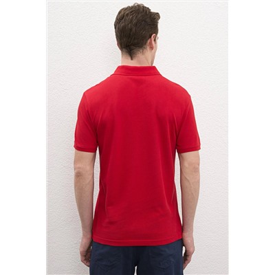 Erkek Kırmızı Basic Polo Yaka Tişört