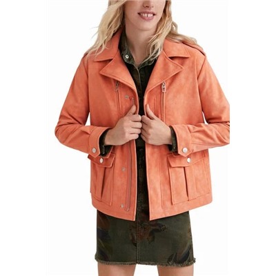 Chaqueta recta bolsillos