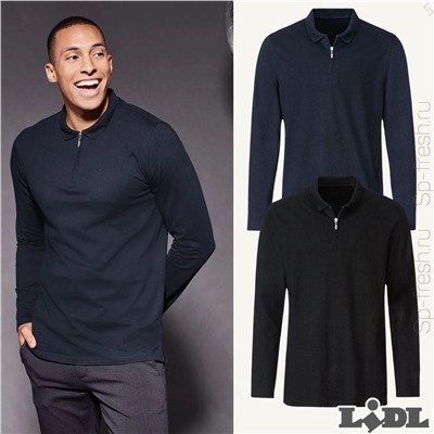 LIVERGY® Herren Poloshirt, langarm, aus reiner Baumwolle
