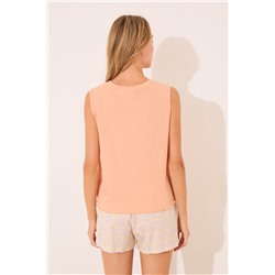 Pijama corto Snoopy naranja