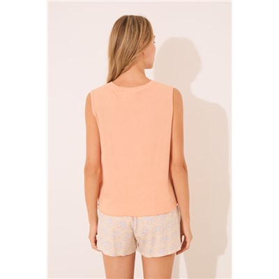 Pijama corto Snoopy naranja