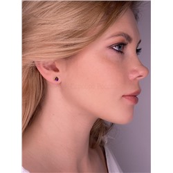 Серьги-пусеты из серебра с кристаллами Swarovski родированные 925 пробы 0057с-001VM