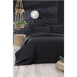 Ev & Ev Home Monart Kapitoneli Yatak Örtüsü Çift Kişilik Siyah Ep-018269