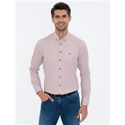 Açık Kahverengi Regular Fit Uzun Kollu Gömlek