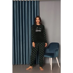 TAMPAP Kadın Kışlık Polar Pijama Takımı Peluş Desenli Takım Tampap 312358 4175282357