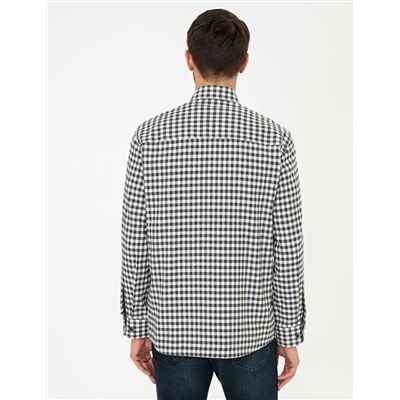 Gri Comfort Fit Uzun Kollu Gömlek