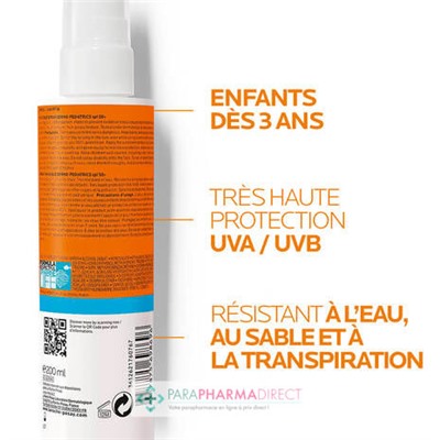 La Roche Posay Anthelios Dermo-Pediatrics - SPF50+ - Spray Invisible - Sans Parfum 200ml