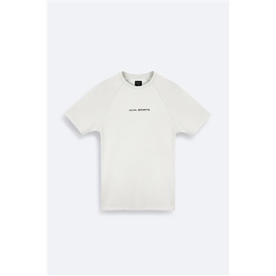 Avva, Erkek Beyaz %100 Pamuk Bisiklet Yaka Baskılı T-shirt A41y1168