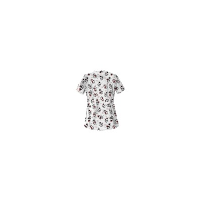 UA Penguin Holiday White Print Scrub Top