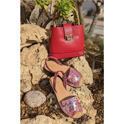 Ab.Zapatos 320-8 Hojas Rojas+Ab.Zapatos PELLE Bambu (630) rojo