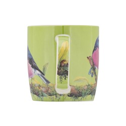 Кружка, 370 мл, фарфор P, зеленая, Малиновка, Bird Talk, 61136
