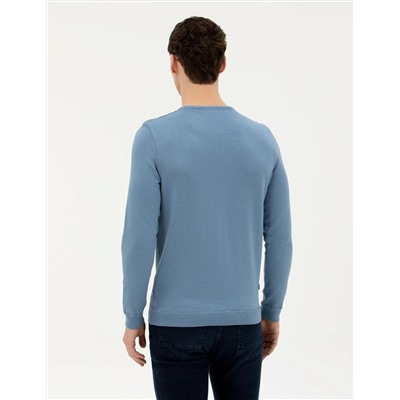 Açık Lacivert Slim Fit Kazak