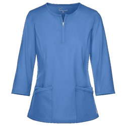 Butter-Soft Scrubs by UA™ 3/4 Sleeve Zip Front Scrub Top