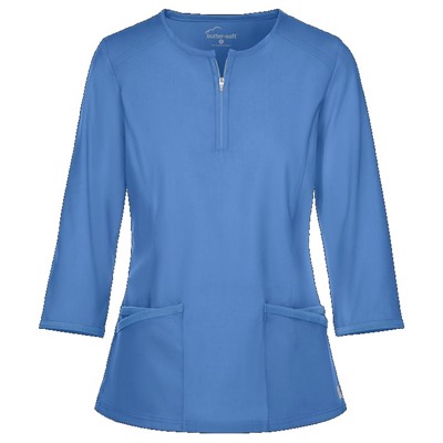 Butter-Soft Scrubs by UA™ 3/4 Sleeve Zip Front Scrub Top