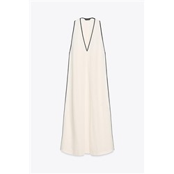 ZW COLLECTION LINEN BLEND TRIM DRESS