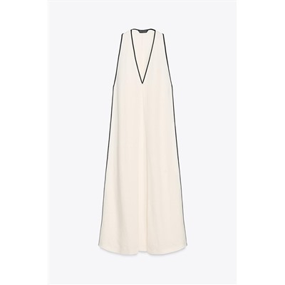 ZW COLLECTION LINEN BLEND TRIM DRESS