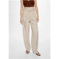Pantalón cuadros cinturón -  Mujer | MANGO OUTLET Melilla