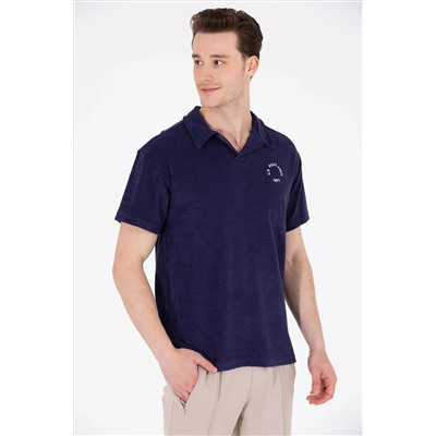 Erkek Lacivert Comfort Polo Yaka Tişört