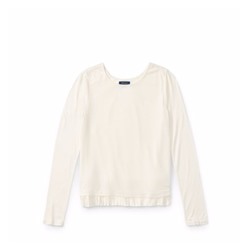 Pleated-Hem Jersey Top