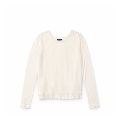 Pleated-Hem Jersey Top