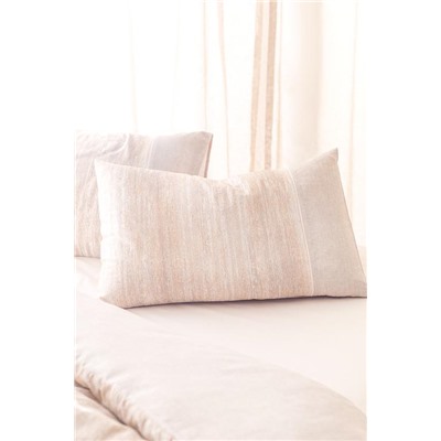 Sarthe King Size %100 Pamuk Madame Coco Crep Baskılı Nevresim Takımı - Bej