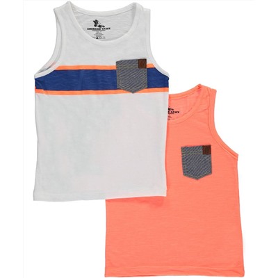 AMERICAN HAWK LITTLE BOYS’ “VINTAGE STRIPE” 2-PACK TANK TOPS