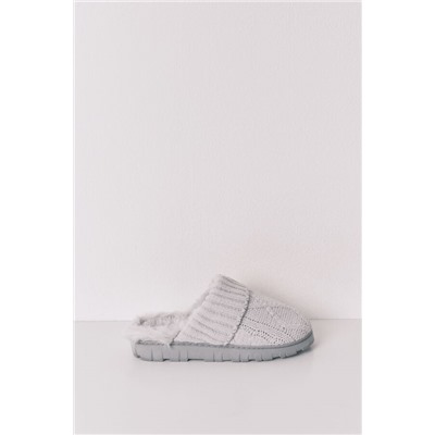 Zapatillas casa punto tricot gris