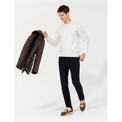 Ekru Regular Fit Bisiklet Yaka Triko Kazak