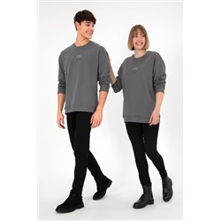 Erkek Gri Basic Sweatshirt