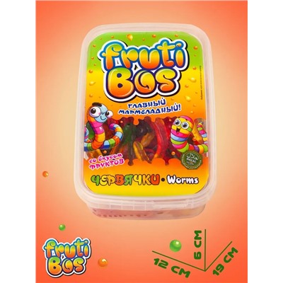 Жев. мармелад Frutibos 500 г "Червячки" со вкусом фруктов 1/8, шт