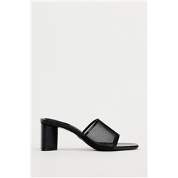 HIGH-HEEL MESH SANDALS