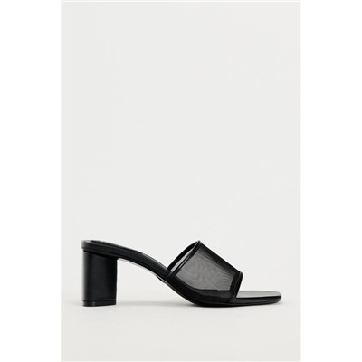HIGH-HEEL MESH SANDALS