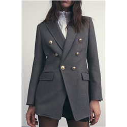 DOUBLE-BREASTED BUTTONED BLAZER