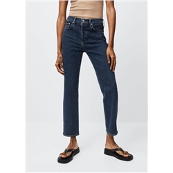 Vaqueros slim tiro medio crop -  Mujer | MANGO OUTLET España