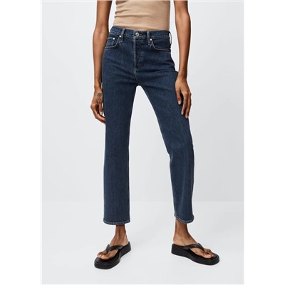 Vaqueros slim tiro medio crop -  Mujer | MANGO OUTLET España