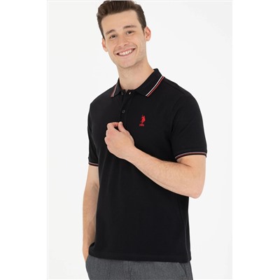 Erkek Siyah Basic Polo Yaka Tişört