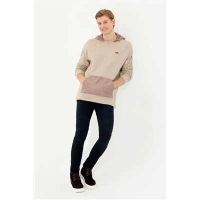 Erkek Taş Kapüşonlu Sweatshirt