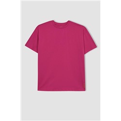 Defacto Fit Oversize Fit Bisiklet Yaka Spor Baskılı Sporcu Kısa Kollu Tişört A7109AX23HS