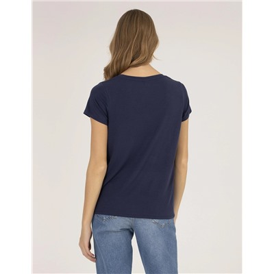 Lacivert Comfort Fit Basic Tişört